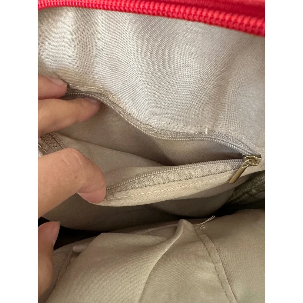 Red‎ Mini Backpack Faux Leather Gold Tone Accents Small Casual Daypack
